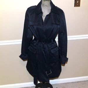 Banana Republic Waterproof Black Classic Trench Coat Tie Belt. Size Large